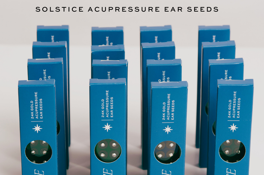Solstice Ear Seeds Acupressure Crystal in rows.